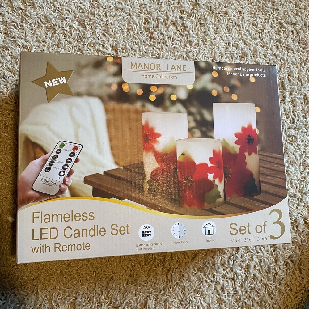 Flameless LED Candle Set with Remote (brand new)